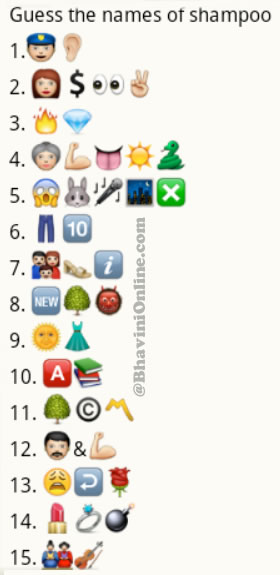 Whatsapp Puzzles: Guess Shampoo Names From Emoticons and Smileys