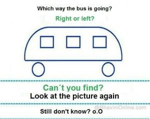 Which direction is the bus going? | BhaviniOnline.com