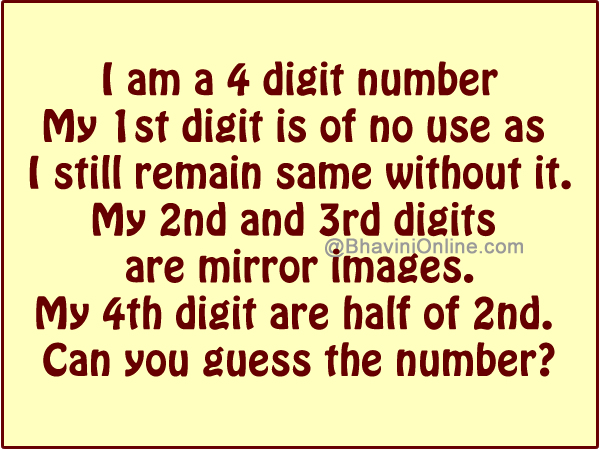 Maths Fun Questions: I am a Four Digit Number 