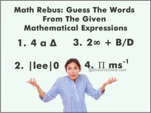 Math Rebus: Guess The Phrases From The Given Mathematical Expressions ...