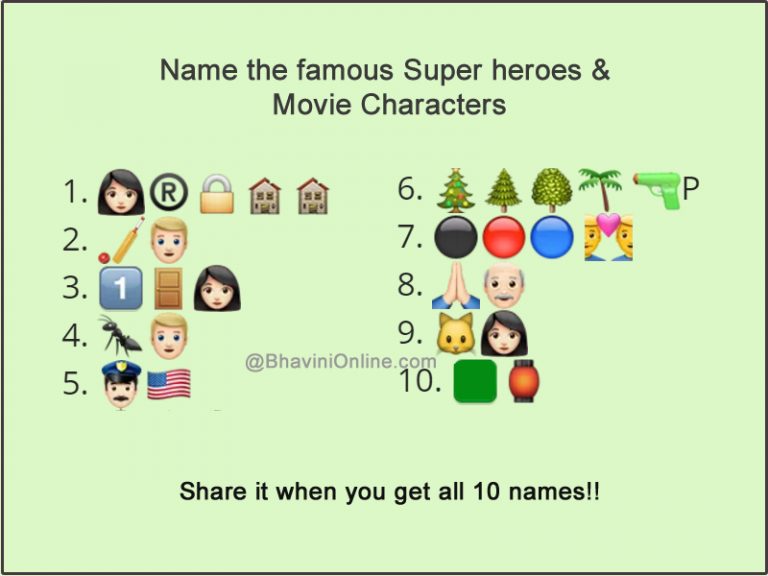 WhatsApp Emoticon Riddle Guess the Names of the Famous SuperHeroes