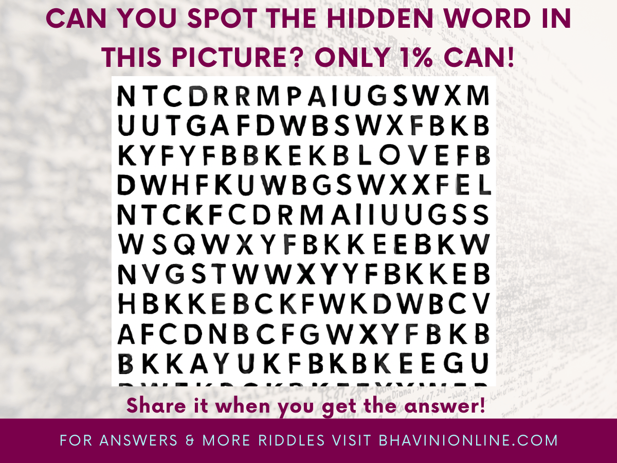 Can You Spot the Hidden Word in This Picture Only 1 Can